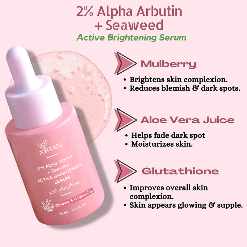 private label 2% alpha arbutin serum with seaweed